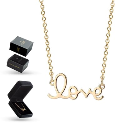 Luxore “Love” Ketting - Cadeautje voor Vrouw – Liefdes Verrassing - Valentijn Geschenkset – Goudkleurig - Moederdag