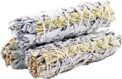 Smudgestick - witte salie - zoet gras - smudge stick - white sage - sweetgrass - 3 stuks - 10cm