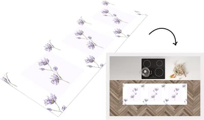 Keukenloper - Loper keuken - Bloemen - Paars - Lente - Patronen - 150x50 cm - Keukenloper vinyl