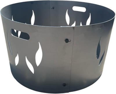 Veilige vonkbescherming voor vuurschalen, 60 cm, 2-delig, onbehandeld staal met roestpatina
