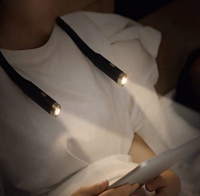 Buigbare boeklamp voor in bed - Neklamp met 4 LED Lichten en Verstelbare Helderheid - Perfect voor Lezen, Breien, Haken en Handwerken