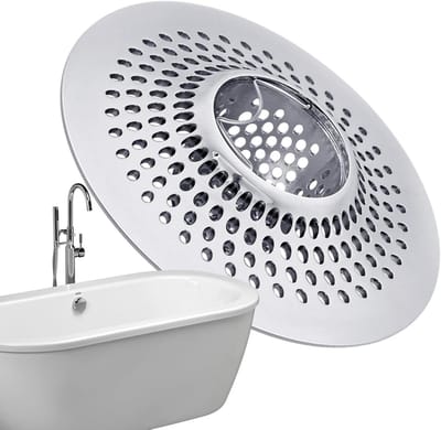 Afvoer Haar Vanger - Douche Afvoerfilter - Verstopping Voorkomen - Roestvrij Staal - Diameter 11.5 cm - Zilverkleurig