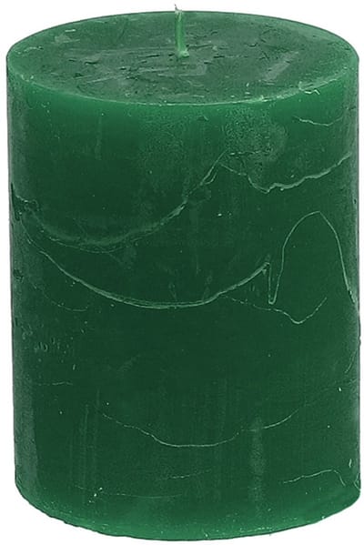 Premium pilaarkaarsen, donkergroen, 70x80mm, set van 4, door en door g