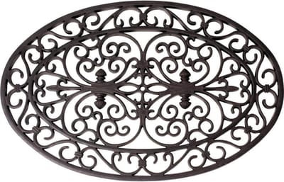 Esschert Design Deurmat - Victoriaans patroon - rubber - ovaal - 70 x 45 cm - schoonloopmat
