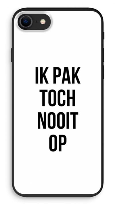 Case Company® - Hoesje geschikt voor iPhone SE 2020 hoesje - Ik pak nooit op - Biologisch Afbreekbaar Telefoonhoesje - Bescherming alle Kanten en Schermrand