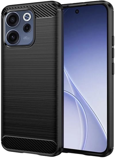Hoesje geschikt voor Oppo Reno15 F/FS - Techsuit Carbon Silicone Back Cover - Zwart