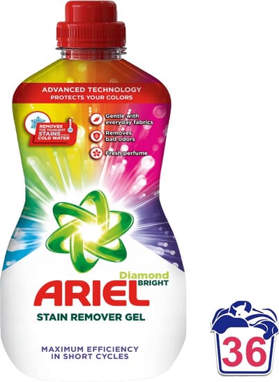 Ariel Diamond Bright Vlekverwijderaar Vloeibaar Gekleurde Was 950 ml