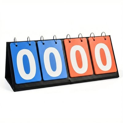 Blauw oranje scorebord heren dames 4 cijferig scheidsrechter teller tafelmodel voor voetbal basketbal tafeltennis en sportwedstrijden zonder batterij