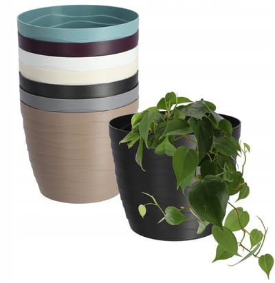 Zwarte Ronde Kunststof Plantpot - 19 cm