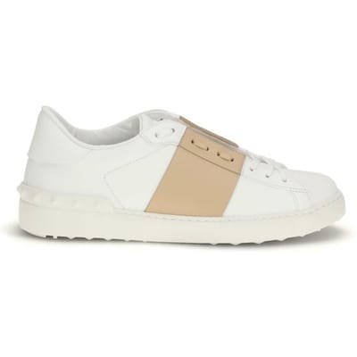 Valentino Garavani Witte Kalfslederen Bos Taurus Lage Sneakers