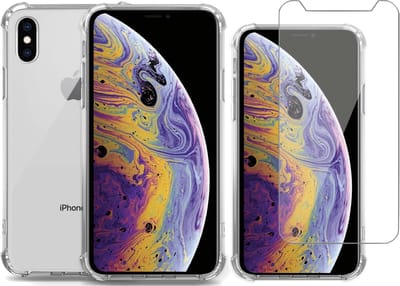 Hoesje geschikt voor iPhone XS / X Shockline Case Cover Hoes - Screenprotector Glas Tempered Glass Screen Protector