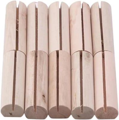 Houten Kaarthouders - Plaatskaarten Clips - Feesttafel Decoratie - Stevig Grenen Materiaal - 10 Stuks - Natuurlijk Hout