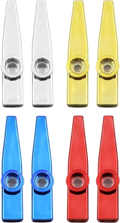 Kazoo Instrumenten - Muziek Accessoires - Muziek Maken - Lichtgewicht Aluminium - 12.3 cm - Gekleurd Multipack