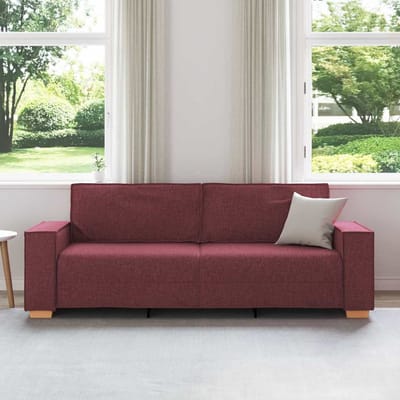 vidaXL - 3-Zits - Sofa - Wijnrood - 220 - cm - Stof