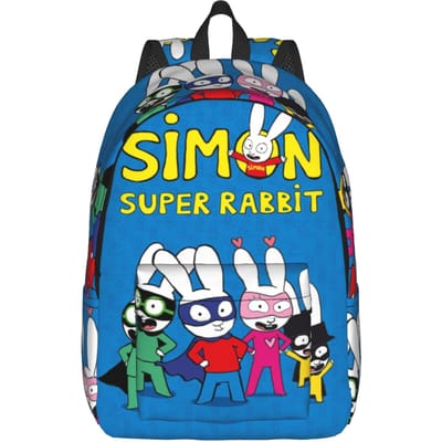 Simon Superkonijn Coole Rugzak Sport Hoge School Werk Dagrugzak voor Mannen Vrouwen Laptop Computer Schoudertas M