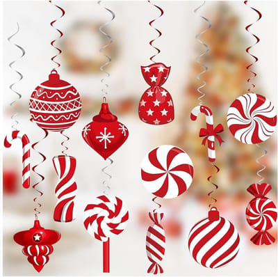 Cosensi - Kerst Opknoping Swirl Decoratie Ornamenten voor Kerstboom Feestartikelen