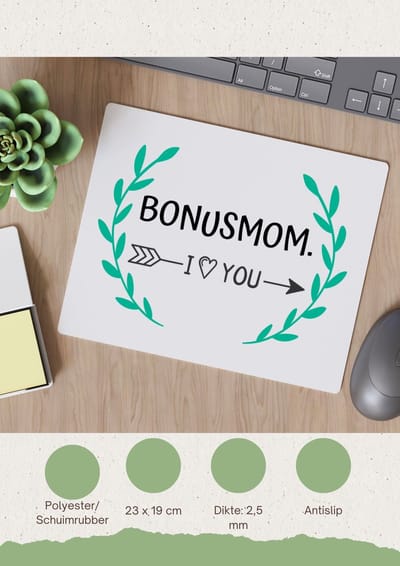 Akyol - bonusmom i love you Muismat - Mama - de liefste bonusmoeder - moeder cadeautjes - moederdag - verjaardag - geschenk - kado - 23 bij 19 cm