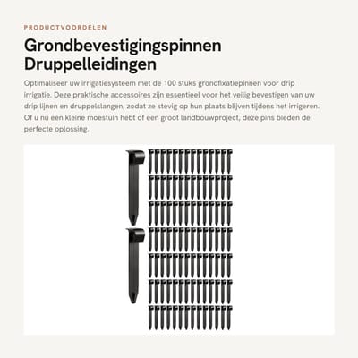 Dailygoods- Grondbevestigingspinnen 100 stuks - Aardingspinnen - Ondersteuningspinnen - Irrigatie - Druppelleidingen - Tuinirrigatieprojecten - Stevig bevestigen - Aardingspennen