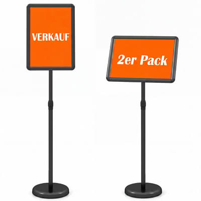COSTWAY Infostander Hoogteverstelbaar 81–131 cm, Presentatiestandaard (A3) | Posterstandaard draaibaar met vulbare voet, Reclamestandaard, Bordhouder voor menu, poster & reclame