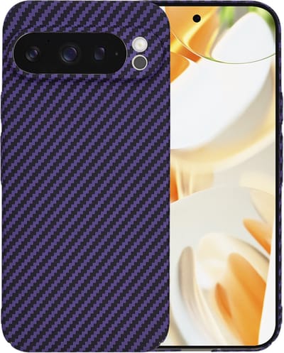 Hoesje geschikt voor Google Pixel 9 Pro - Techsuit Carbonite FiberShell Carbon Back Cover - Paars