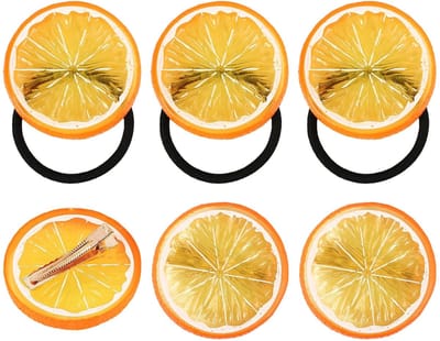 Dailygoods- Haarclips 3 Stuks - Oranje Tropisch - Haarelastiekjes - Haaraccessoires Meisje - Hars - Geschikt voor Alle Haartypes