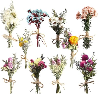 10 Bundels Mix Gedroogde Bloemen voor Knutselen, Hars Ambachten en Decoratie