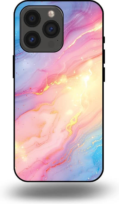Smartphonica Telefoonhoesje Geschikt voor iPhone 13 Pro met Regenboog Glitter Marmer Opdruk - TPU Backcover Case Rainbow Glitter Marble Design geschikt voor iPhone 13 Pro