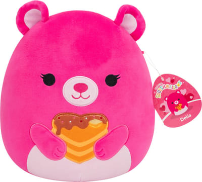 SQUISHMALLOW VALENTIJNSDAG - 19cm Plush Delia - Pink Bear Holding Heart Pancakes