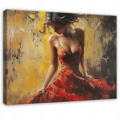 WALLARENA - Canvas schilderij - 100x70 cm - Pop Art vrouw kunst voor slaapkamer woonkamer keuken