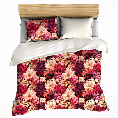 De Witte Lietaer Dekbedovertrek Dahlia Coral Paradis - 240 x 220 + 2x 60 x 70 cm - Katoen Satijn