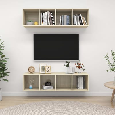 vidaXL - Tv-wandmeubelen - 2 - st - bewerkt - hout - sonoma - eikenkleurig