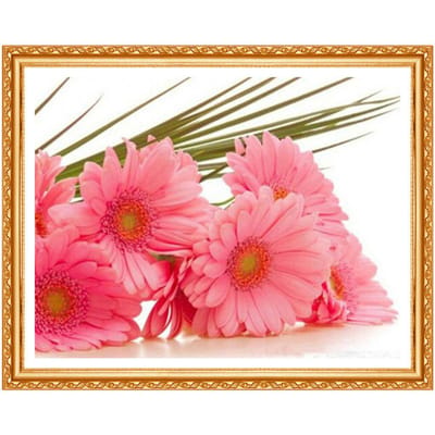 Peinture diamant 5D de fleurs, strass ronds complets, décoration murale, Kits de broderie en points de croix, cadeau artisanal 20X30CM pink