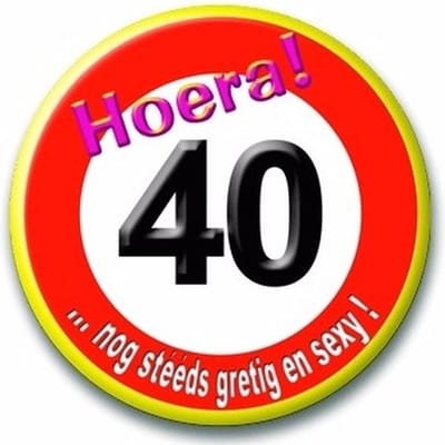 Paperdreams - Verkeersbord Button - 40 jaar