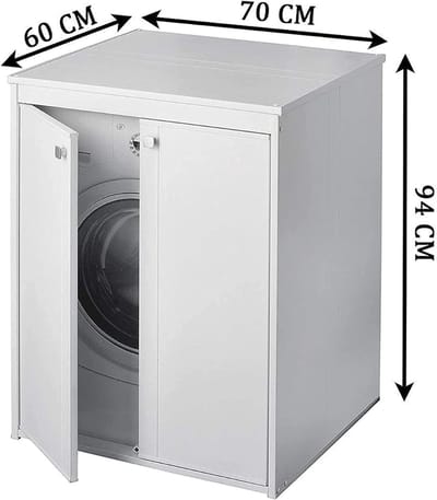 DailySupplies® Wasmachine Ombouw - Opbouwmeubel - Kast Wasdroger - Meubel - Wit