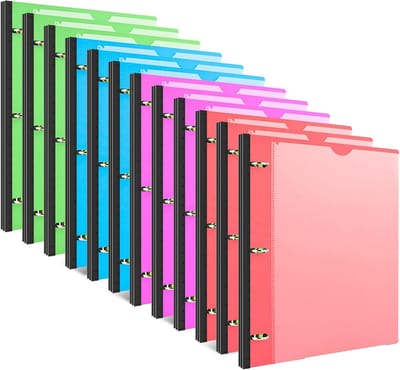 Set van 12 Telescopische Ringbanden met Flexibele Rug voor A4 Papier