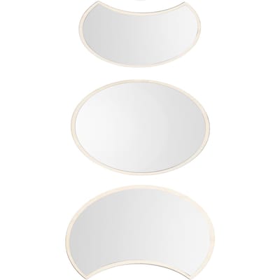 Maanfase Spiegelset Decoratief Acryl Hout Woonkamer Wanddecoratie Zelfklevend Ornament white