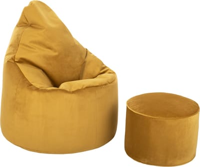 Ergonomische Fluwele Zitzak met Voetenbank voor Ultiem Zitcomfort