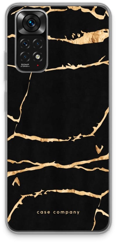 Case Company® - Hoesje geschikt voor Xiaomi Redmi Note 11 hoesje - Gouden marmer - Soft Cover Telefoonhoesje - Bescherming aan alle Kanten en Schermrand