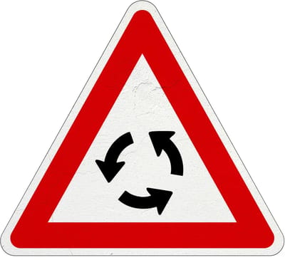 Pas op rotonde bord - J9 | Sign Again materiaal | 30 cm