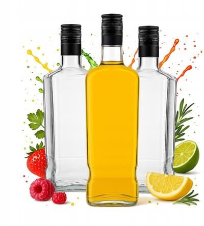 Bimberek Jack Walker Serie - Glazen Flessen - 1000ml - Transparant - Klassieke Whiskyvorm