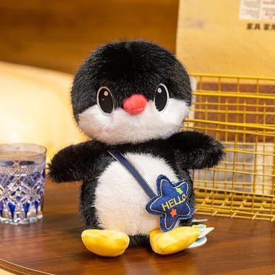 Jouets en Peluche Pingouin Mignons Peluches Câlinables Poisson Étoile Sac Bandoulière Peluche Pingouin Cadeau pour Enfants Cadeau d'Anniversaire Pingouins en Peluche Moelleux about 25-30cm