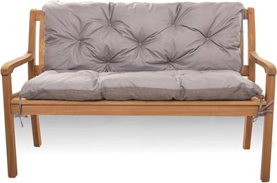 Zitkussen Bank - Tuinkussen Buiten - Comfortabel Zitten - Waterafstotend Polyester - 110x60x50 cm - Grijs