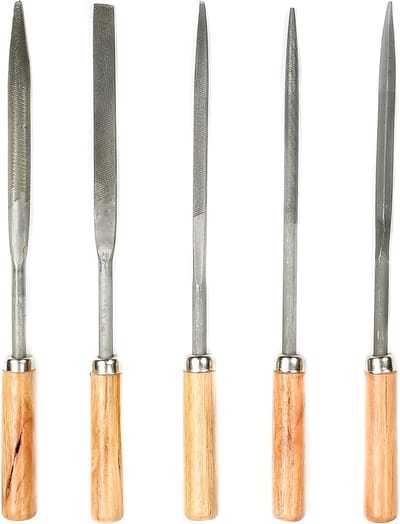 Benson Sleutelvijlenset - 5-delig - Hard stalen bladen - Houten handvat - 170 mm