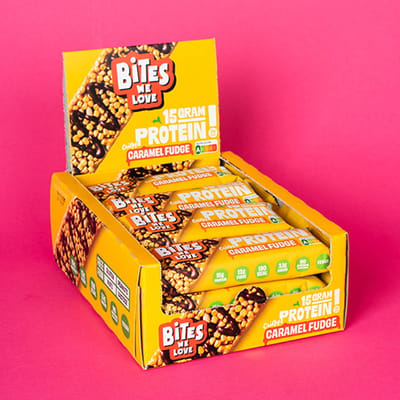 BitesWeLove Protein Bar Caramel Fudge eiwitreep 6 x 12 x 50g - 72 stuks
