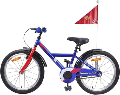 Kinderfiets - Jeugdfiets Meisjesfiets - Leren Fietsen - Stabiel Stalen Frame - 18 inch - Donkerblauw