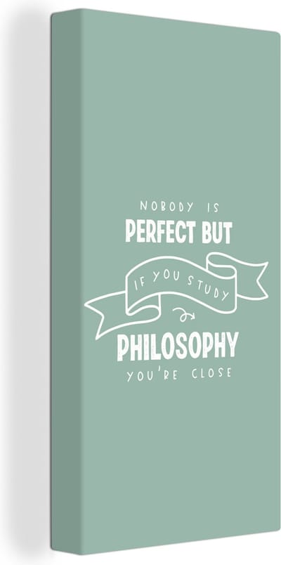 Canvas Schilderij Quote - Studeren - Filosofie - 20x40 cm - Wanddecoratie