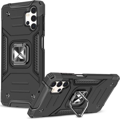 Wozinsky - Ring - Armor Armored Hybrid Case Cover + Magnetische Houder voor Samsung Galaxy A13 5G Zwart