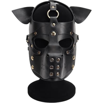 PU Hond Volledige Gezichtsmaskers Sexy Pupply Cosplay Dierlijke Feestkostuums Volwassen Capuchon Punk Masker Rollenspel Leren Masker Hoofddeksel