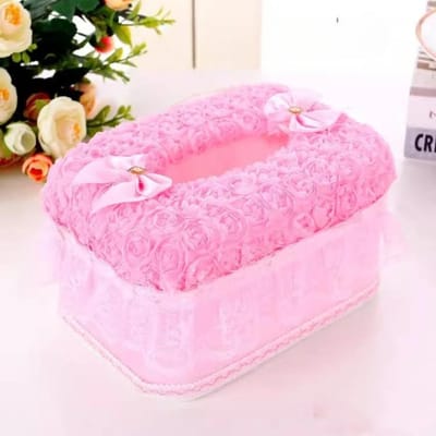 Roze Kant Roos Tissuebox Huishouden A Woonkamer Restaurant Bureau Toiletpapier Opbergdoos Originaliteit Papier Extractie Dozen