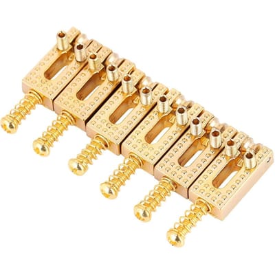 6 STuks Gitaarsaddles met Rollerbrug Gitaar Reparatie Onderdelen (Goud) beige